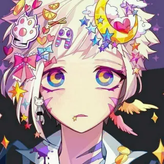 💕 アニメ, キャラクター, イラスト, かわいい, 可愛い, 星, 月, ハート telegram sticker