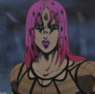 🐸 Diavolo JoJo's Bizarre Adventure Anime, Bösewicht, Pinke Haare, Jojo telegram sticker