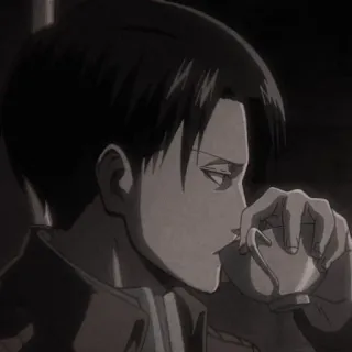 ☕ Levi Ackerman Attack on Titan anime, Attack on Titan, Levi, Levi Ackerman, tea, cartoon telegram sticker