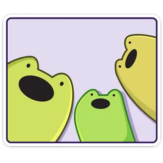 😮 katak, katak, hewan, amfibi, kartun, imut, stiker whatsapp sticker
