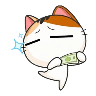 😭 kot, pieniądze, kreskówka, naklejka, uroczy, gotówka, bogaty, święto whatsapp sticker