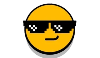 😎 Biểu tượng cảm xúc, Kính râm, Ngầu, Pixel, Meme telegram sticker