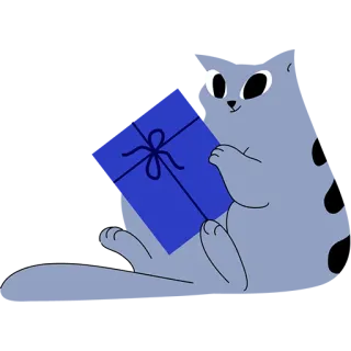 🎁 고양이, 선물, 선물, 귀여운, 만화 telegram sticker