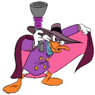 🔫 Darkwing Duck Darkwing Duck, dessin animé, personnage, canard, cape, héros whatsapp sticker