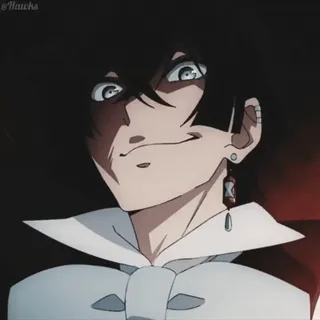 😈 Anime, Personagem, Rosto, Expressão, Brinco, Animado whatsapp sticker