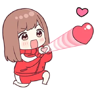 😘 schattig, anime, hart, liefde, meisje, kawaii telegram sticker