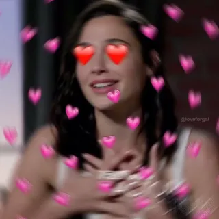 😍 Gal Gadot @loveforgal woman, hearts, love, affection, actress, internet culture telegram sticker