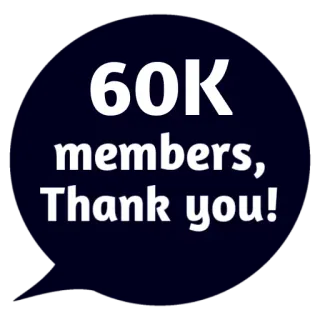 ❤ 60K members, Thank you! Mitglieder, Danke, Community, Feier, Meilenstein whatsapp sticker