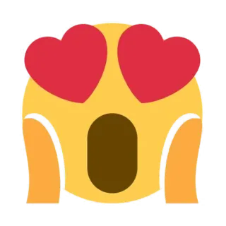 😱 emoji, heart eyes, love, surprised, expression, yellow telegram sticker