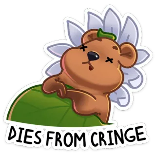 ⚰️ DIES FROM CRINGE Tier, peinlich, Bär, Blume, Cartoon, süß whatsapp sticker