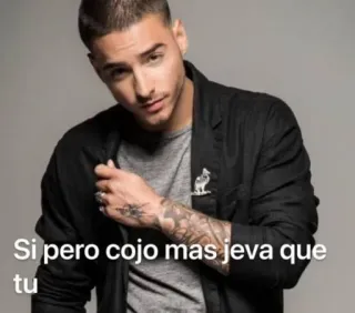 😜 Maluma Si pero cojo mas jeva que tu chanteur, latino, musique, Maluma telegram sticker