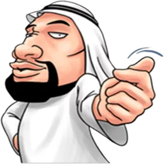 😏 arabic, cartoon, emoji, man, pointing telegram sticker