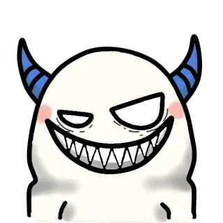 😈 monster, demon, cute, cartoon, blue, sticker telegram sticker