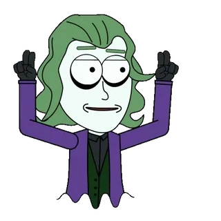 🤪 The Joker joker, cartoon, villain, rick and morty whatsapp sticker