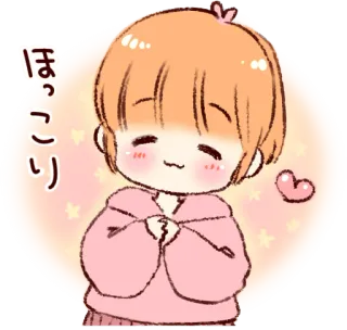 ☺️ ほっこり mignon, animé, kawaii, dessin animé, coeur, fille, étoiles telegram sticker