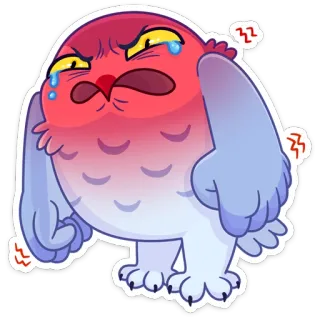 😡 enojado, molesto, frustrado, búho, dibujos animados, animal, lindo whatsapp sticker