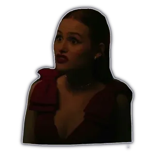 😩 Cheryl Blossom Riverdale mujer, vestido rojo, impactada, serie de TV, drama adolescente, Madelaine Petsch telegram sticker