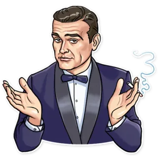 🤷‍♂️ James Bond Đặc vụ, Điệp viên, Bí mật, Hút thuốc, Thuốc lá telegram sticker