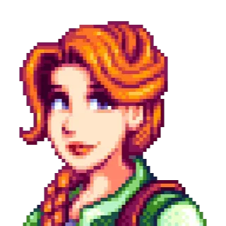 😊 Penny Stardew Valley videojuego, pixel art, personaje, Stardew Valley, Penny telegram sticker