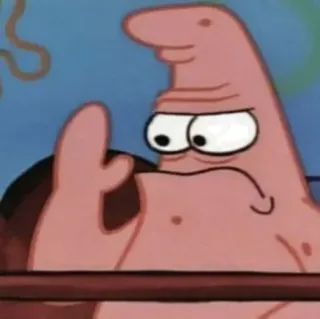 ✨ Patrick Star Spongebob Squarepants 뚱이, 스폰지밥, 만화, 가운데 손가락, 불쾌한 telegram sticker