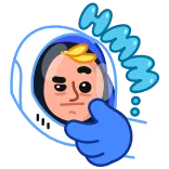 🤔 hmm 思考, 熟考, 疑問, 質問 telegram sticker