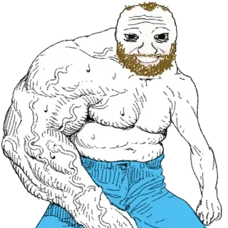 💪 Meme, Sterk, Illustratie, Cartoon, Personage telegram sticker