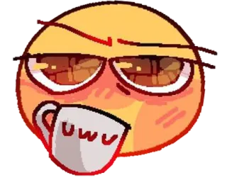 ☕️ uwu emoji, uwu, cute, kawaii, internet slang, expression, meme telegram sticker