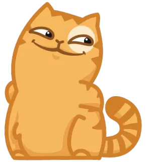 😄 kat, dier, schattig, cartoon, huisdier, oranje whatsapp sticker