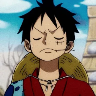 🍖 Luffy One Piece 애니메이션, 몽키 D. 루피, 원피스, 만화, 화난, 밀짚모자 telegram sticker