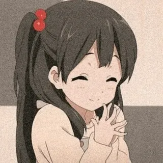🖤 Anime, Mädchen, Cartoon, lächelnd, Kawaii, Manga telegram sticker