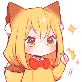👍 anime, chibi, cartoon, thumbs up, cute, character, drawing telegram sticker
