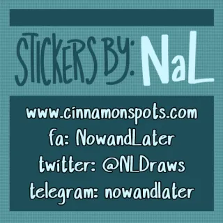 ❔ STICKERS BY: NaL
www.cinnamonspots.com
fa: NowandLater
twitter: @NLDraws
telegram: nowandlater stickers, NaL, cinnamonspots, NowandLater, NLDraws, Telegram telegram sticker