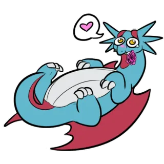 ❤ dragon, cartoon, animal, cute, love, heart whatsapp sticker