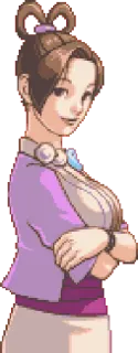 🙂 Mia Fey Ace Attorney video game, lawyer, Mia Fey, Ace Attorney, character telegram sticker