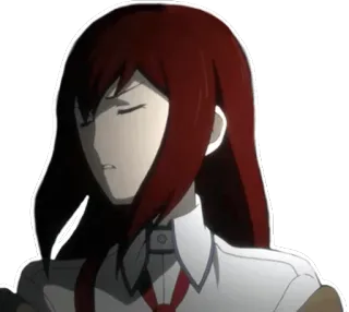 😤 Kurisu Makise Steins;Gate アニメ, 赤い髪, 真面目, 女の子, 科学者 telegram sticker