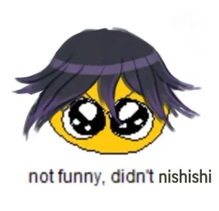 ☹️ not funny, didn't nishishi anime, rosto, emoji, nishishi, engraçado, fofo telegram sticker