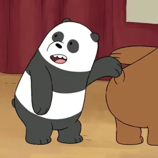 🥋 Panda Bear We Bare Bears Мультфильм, Панда, Мы обычные медведи, Смешной, Персонаж, Анимированный whatsapp sticker