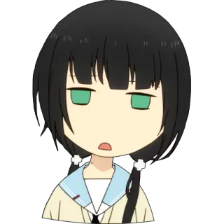 😐 anime, girl, cartoon, expression, character, bored telegram sticker