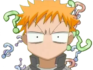 ⁉️ Anime, Znaki zapytania, Kreskówka whatsapp sticker