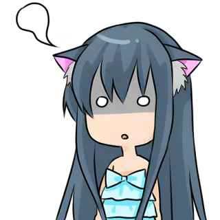 😱 anime, ragazza gatto, scioccata, carino, kawaii, manga telegram sticker