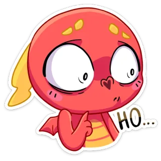 😦 HO... dragon, cartoon, cute, sticker, character whatsapp sticker
