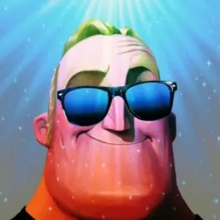 😎 Mr. Incredible The Incredibles Sr. Incrível, Os Incríveis, Óculos de sol, Sorriso whatsapp sticker