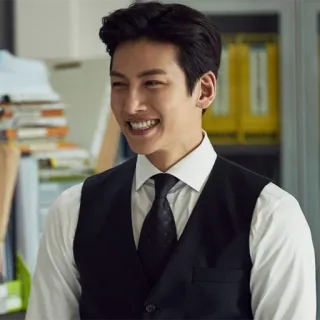 😁 man, suit, tie, smiling, office, korean, actor telegram sticker