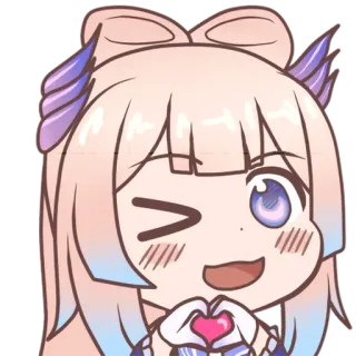 😘 Sangonomiya Kokomi Genshin Impact Anime, Dibujos animados, Corazón, Lindo, Sonrisa, Videojuego, Genshin Impact telegram sticker