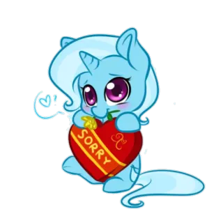 🍫 SORRY Pony, Cartoon, Entschuldigung, Entschuldigung, süß, Herz, Sticker whatsapp sticker