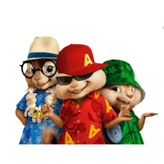 👍 Alvin and the Chipmunks การ์ตูน, สัตว์, กระรอก, ตัวละคร telegram sticker