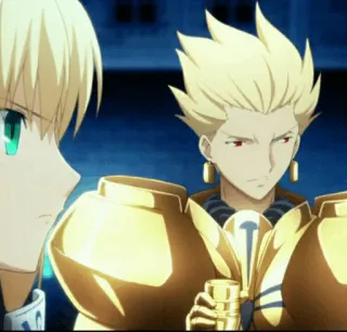 ✨ Gilgamesh Fate/stay night Anime, Postać, Złoto, Poważny telegram sticker