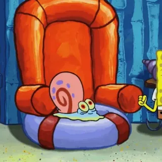 🍔 Gary SpongeBob SquarePants Gary, SpongeBob, Dessin animé, Animation, Animal de compagnie, Escargot, Chaise telegram sticker