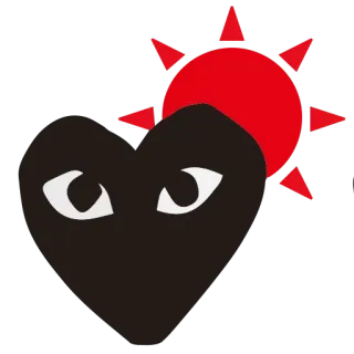 ❤ hati, mata, bermain, Comme des Garçons, logo telegram sticker