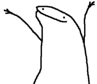 🤩 stick figure, arms up, minimalist, cartoon telegram sticker